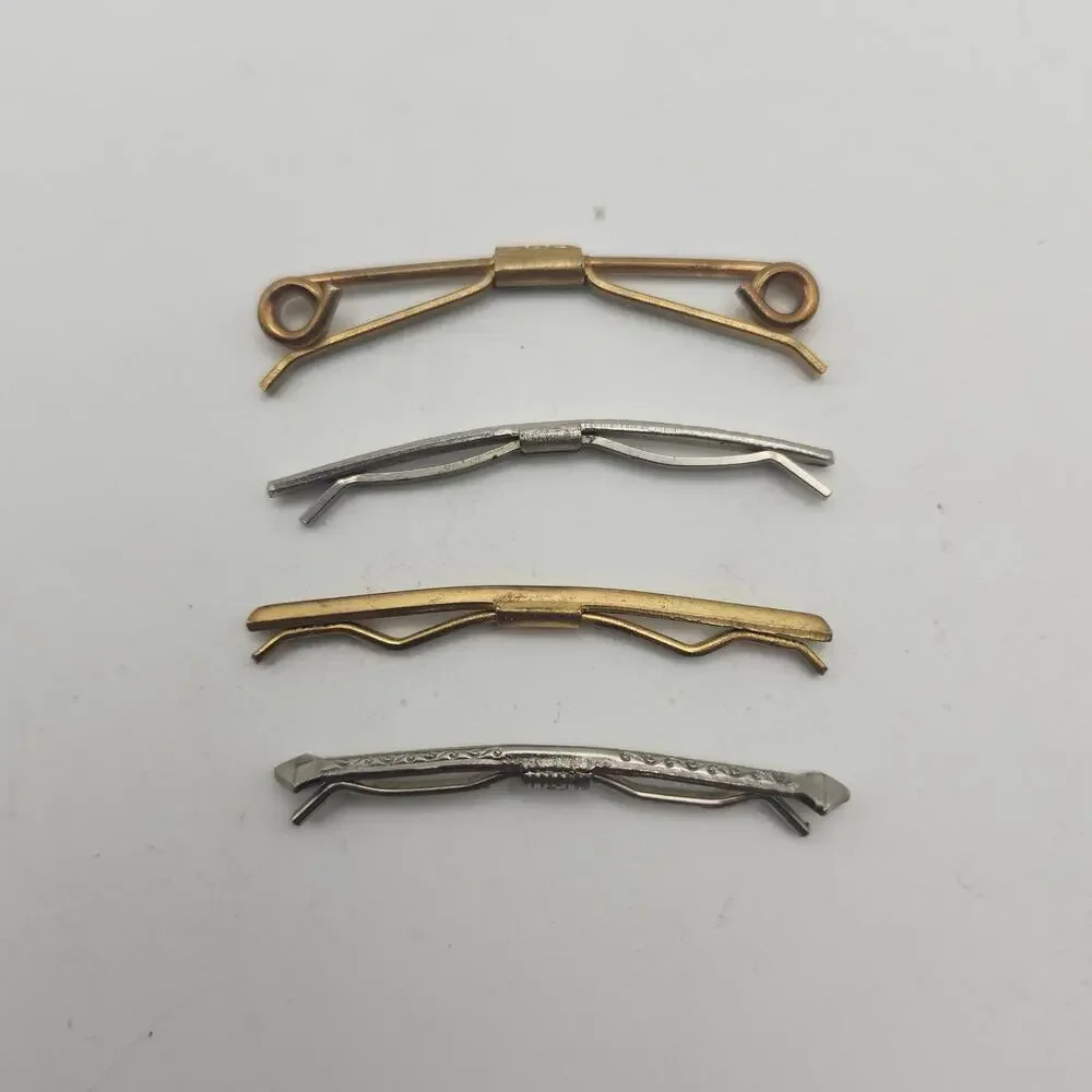Lot 4 Tie Bar Clip Backs Replacement Hardware Parts Gold Silver Vintage‎ Style